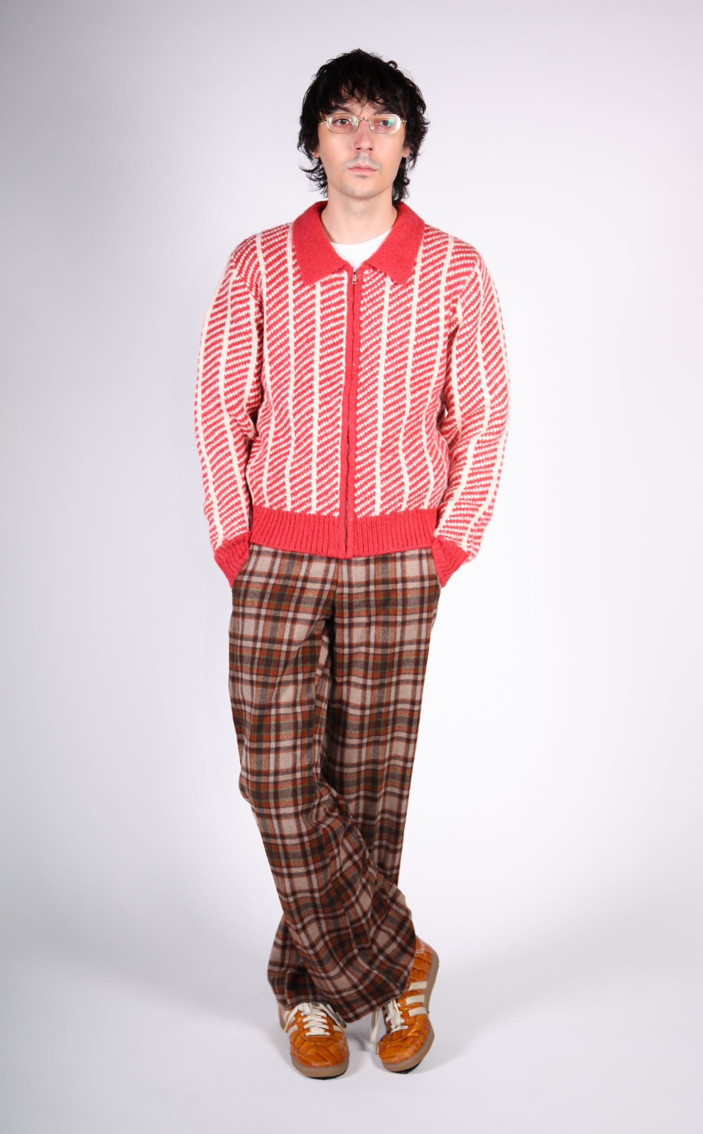 Half-Chevron Mohair Cardigan