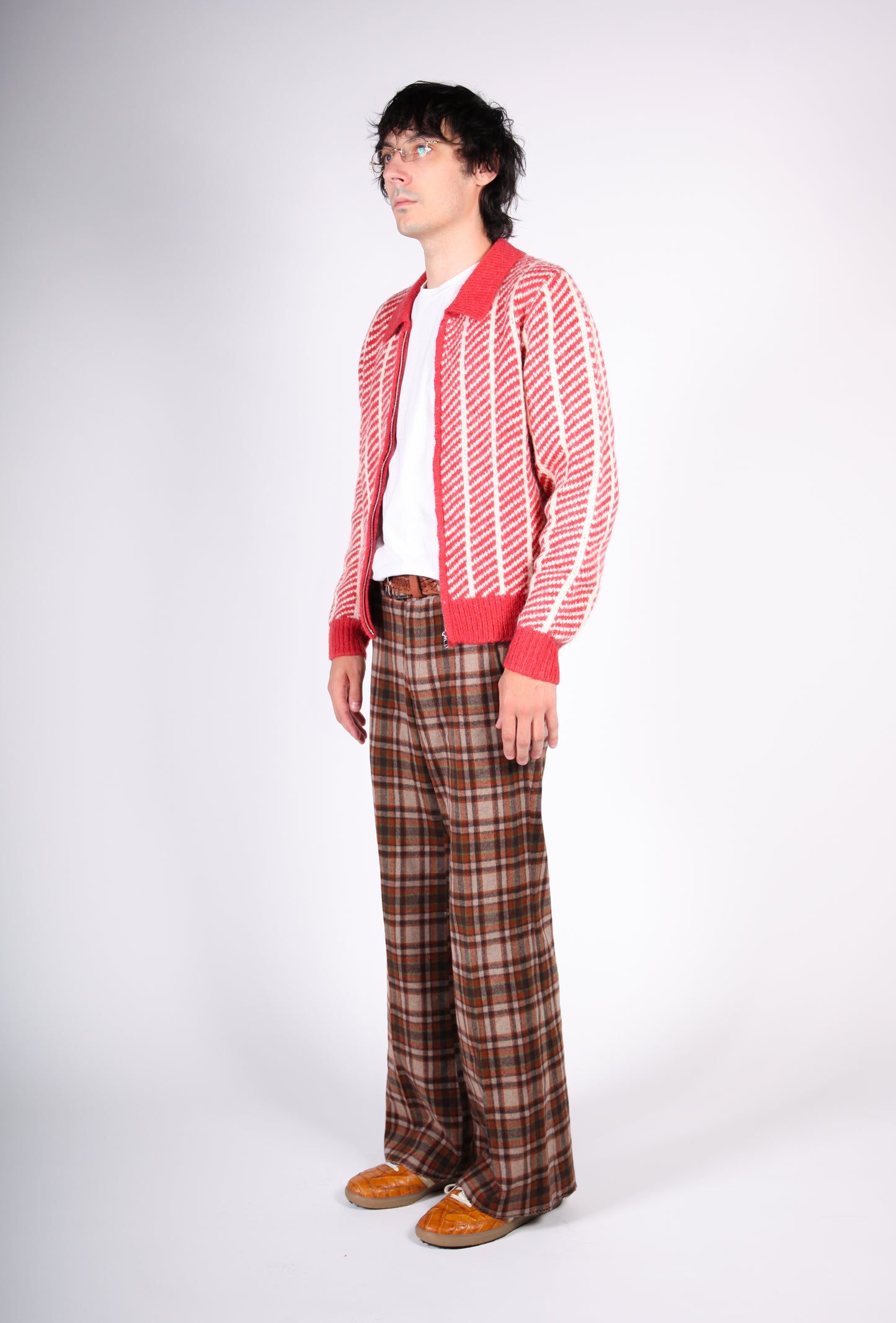 Half-Chevron Mohair Cardigan